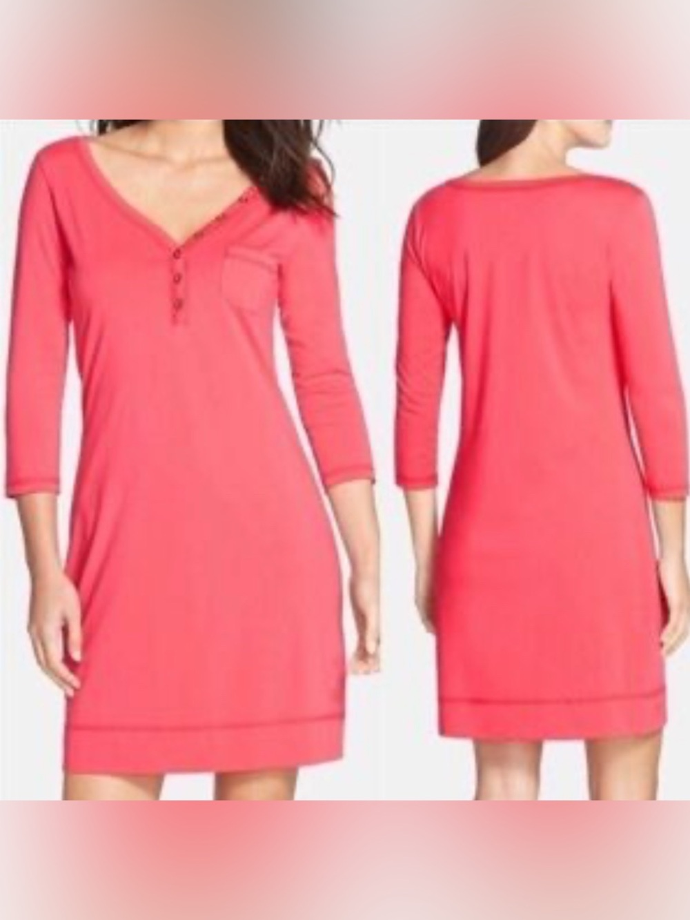 Lilly Pulitzer Pink Coral Sleepshirt Tunic Dress Size XS